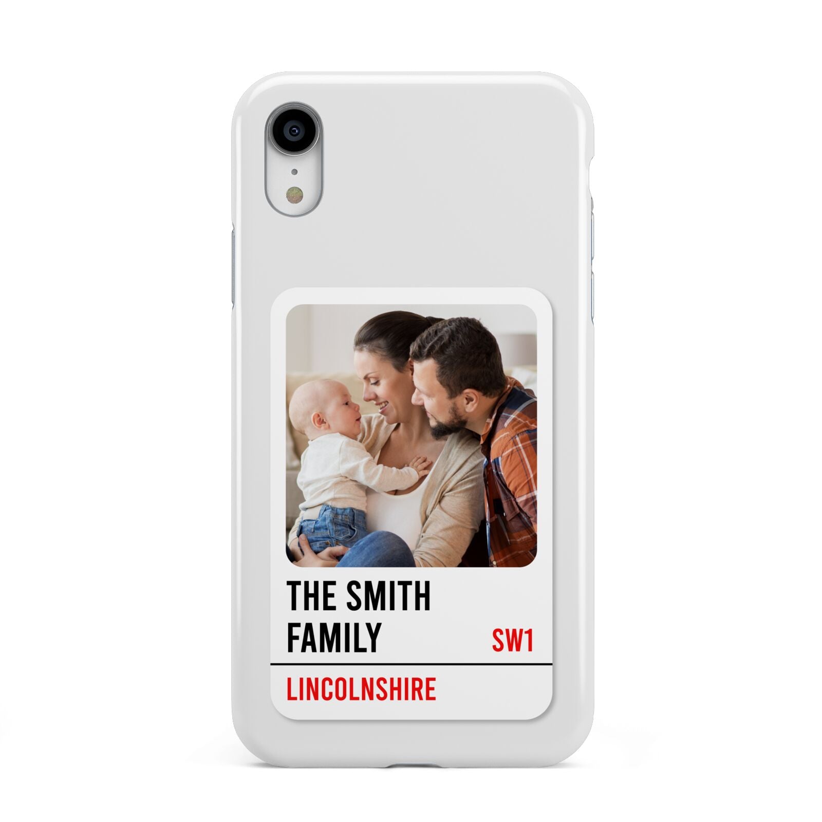 Street Sign Family Photo Upload Apple iPhone XR White 3D Tough Case
