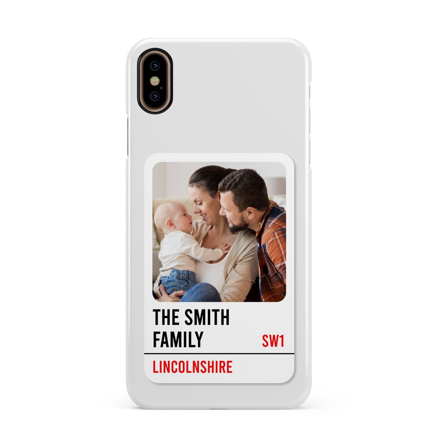 Street Sign Family Photo Upload Apple iPhone Xs Max 3D Snap Case