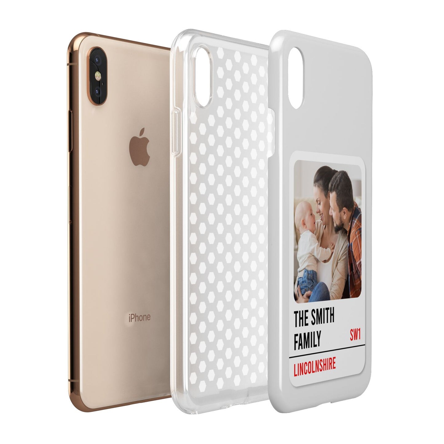 Street Sign Family Photo Upload Apple iPhone Xs Max 3D Tough Case Expanded View