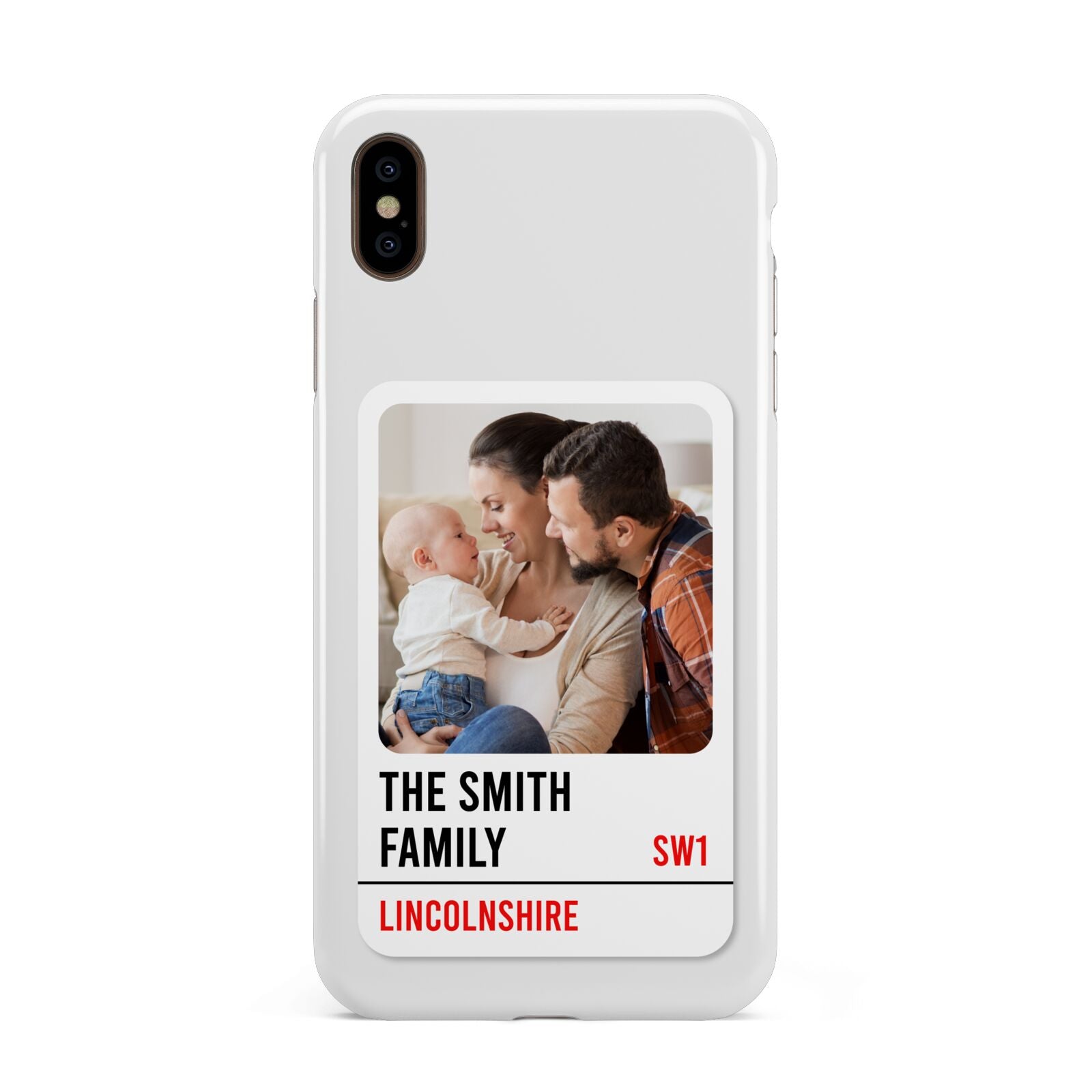 Street Sign Family Photo Upload Apple iPhone Xs Max 3D Tough Case