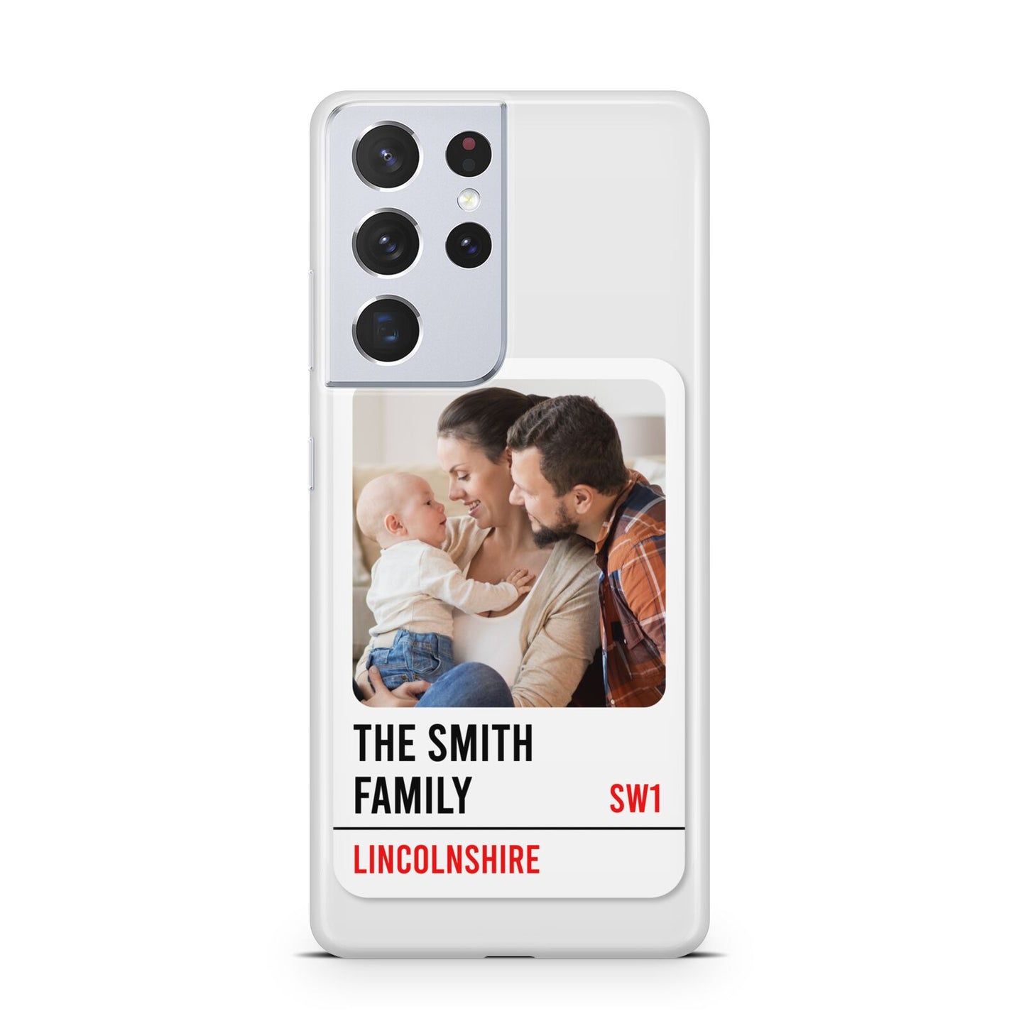Street Sign Family Photo Upload Samsung S21 Ultra Case