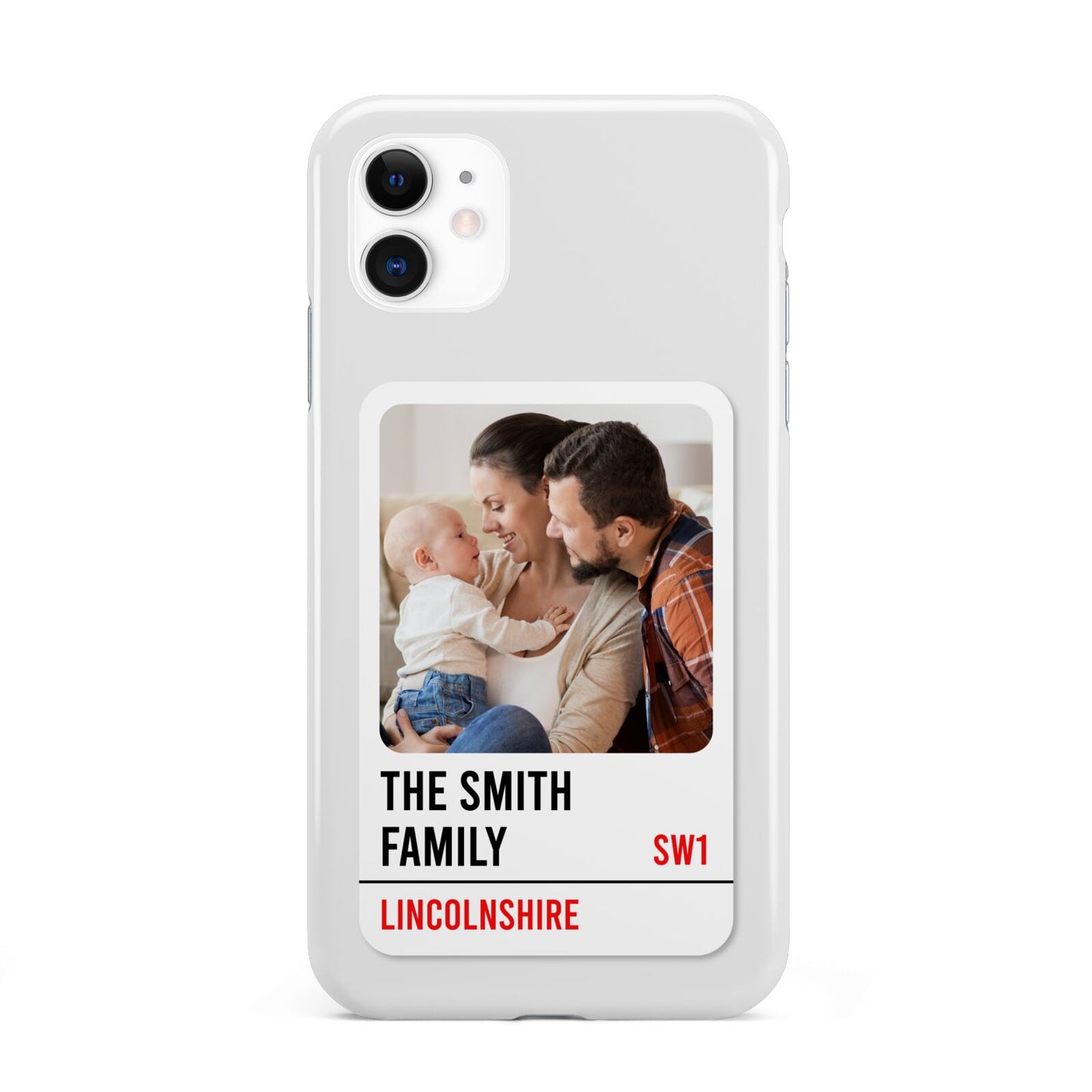Street Sign Family Photo Upload iPhone 11 3D Tough Case