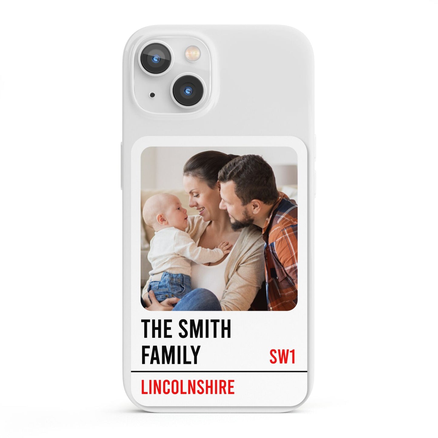 Street Sign Family Photo Upload iPhone 13 Full Wrap 3D Snap Case