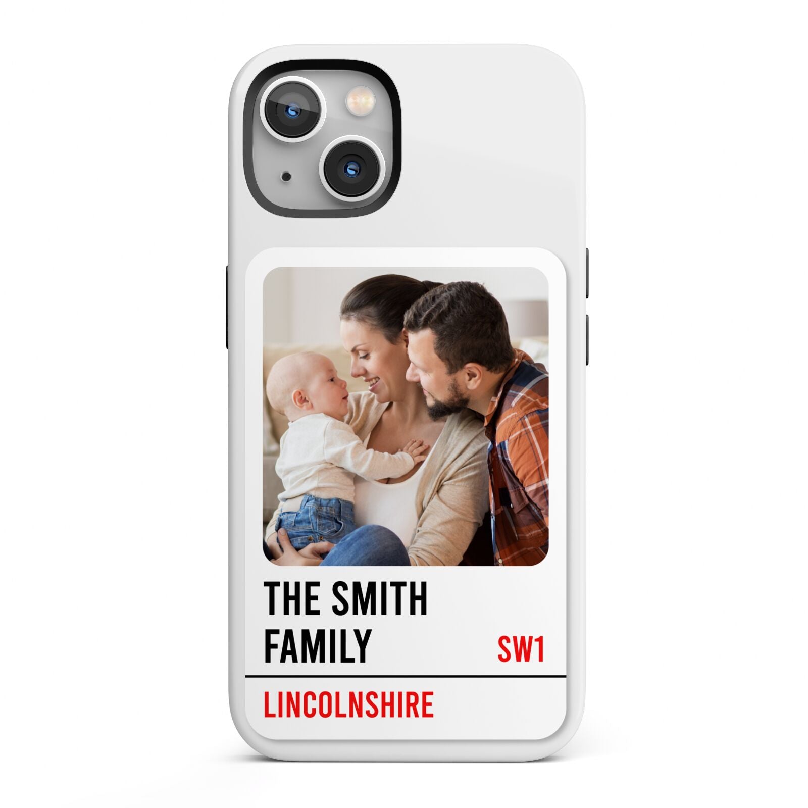Street Sign Family Photo Upload iPhone 13 Full Wrap 3D Tough Case