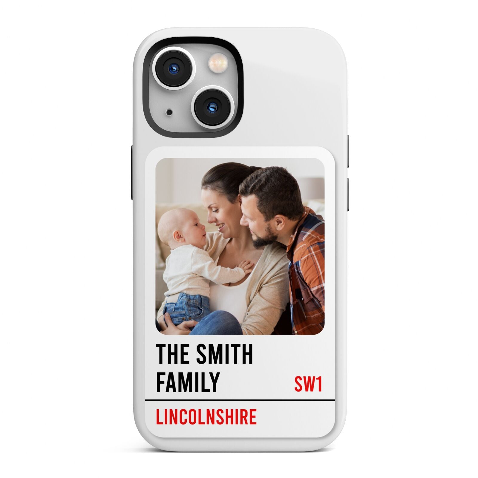 Street Sign Family Photo Upload iPhone 13 Mini Full Wrap 3D Tough Case