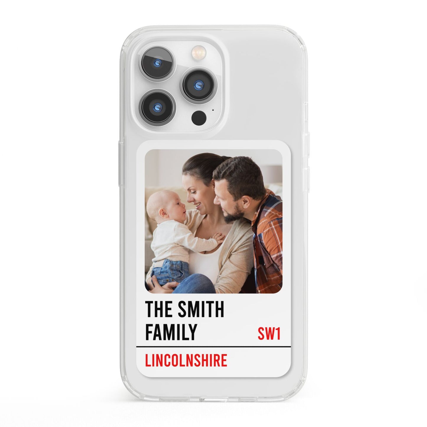 Street Sign Family Photo Upload iPhone 13 Pro Clear Bumper Case