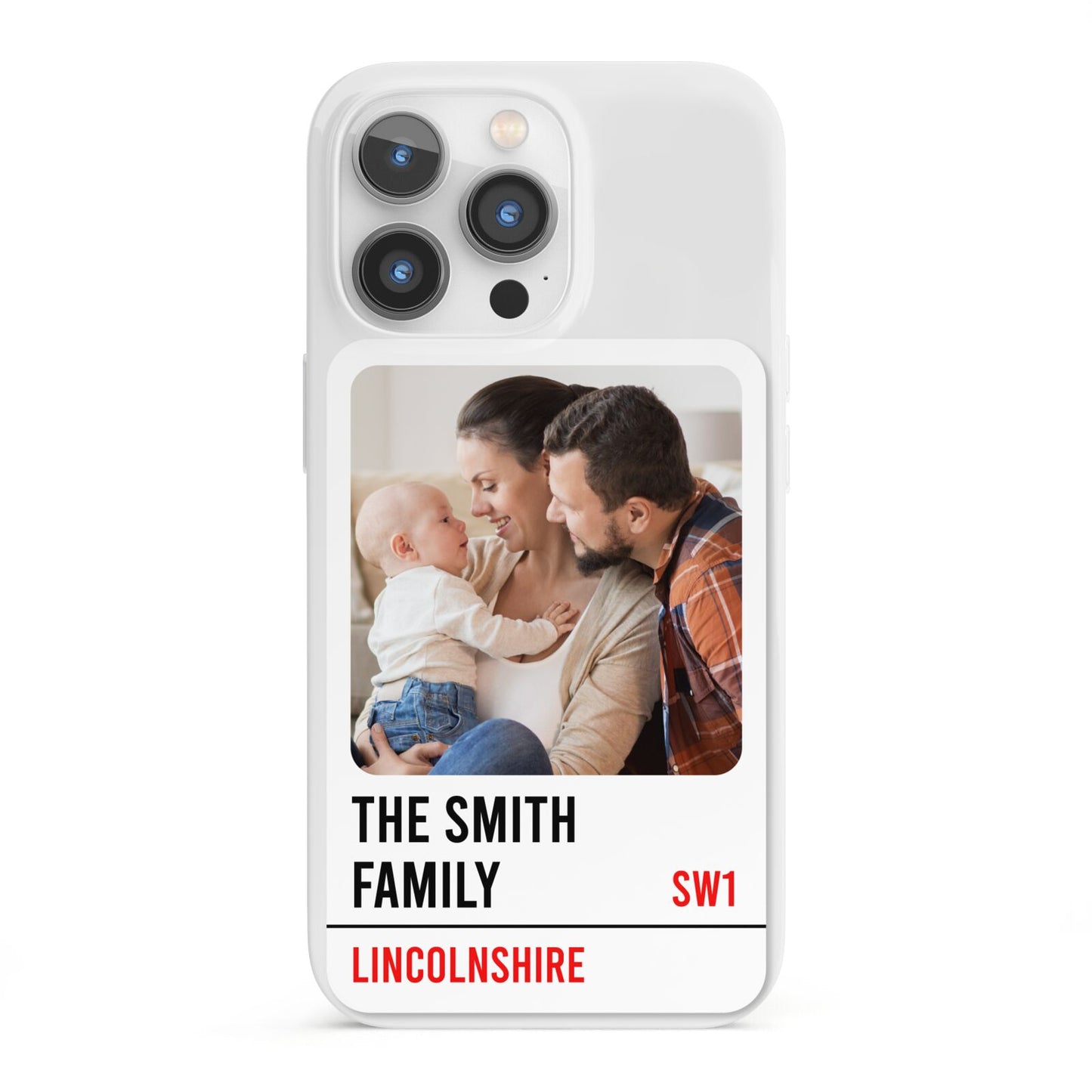 Street Sign Family Photo Upload iPhone 13 Pro Full Wrap 3D Snap Case