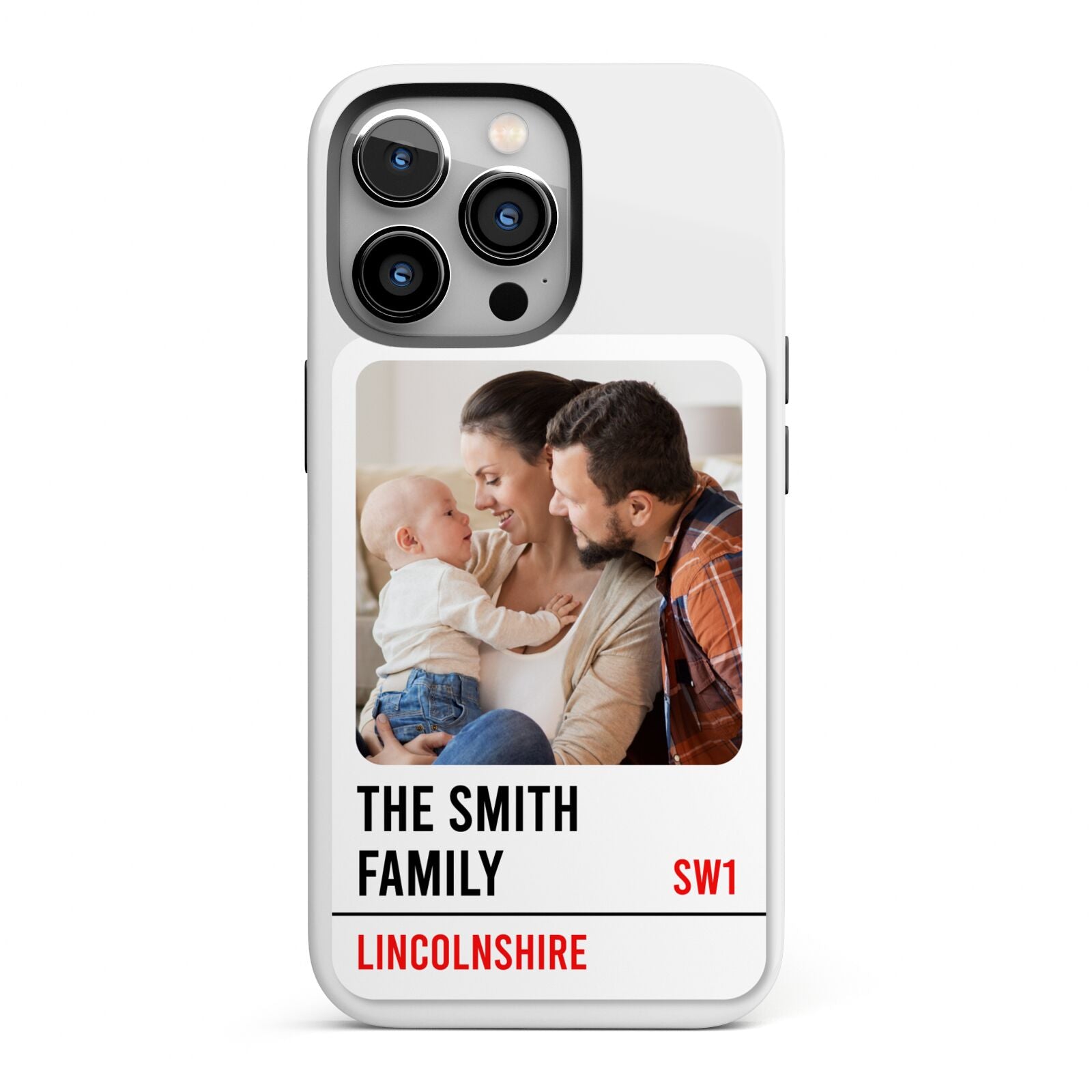 Street Sign Family Photo Upload iPhone 13 Pro Full Wrap 3D Tough Case