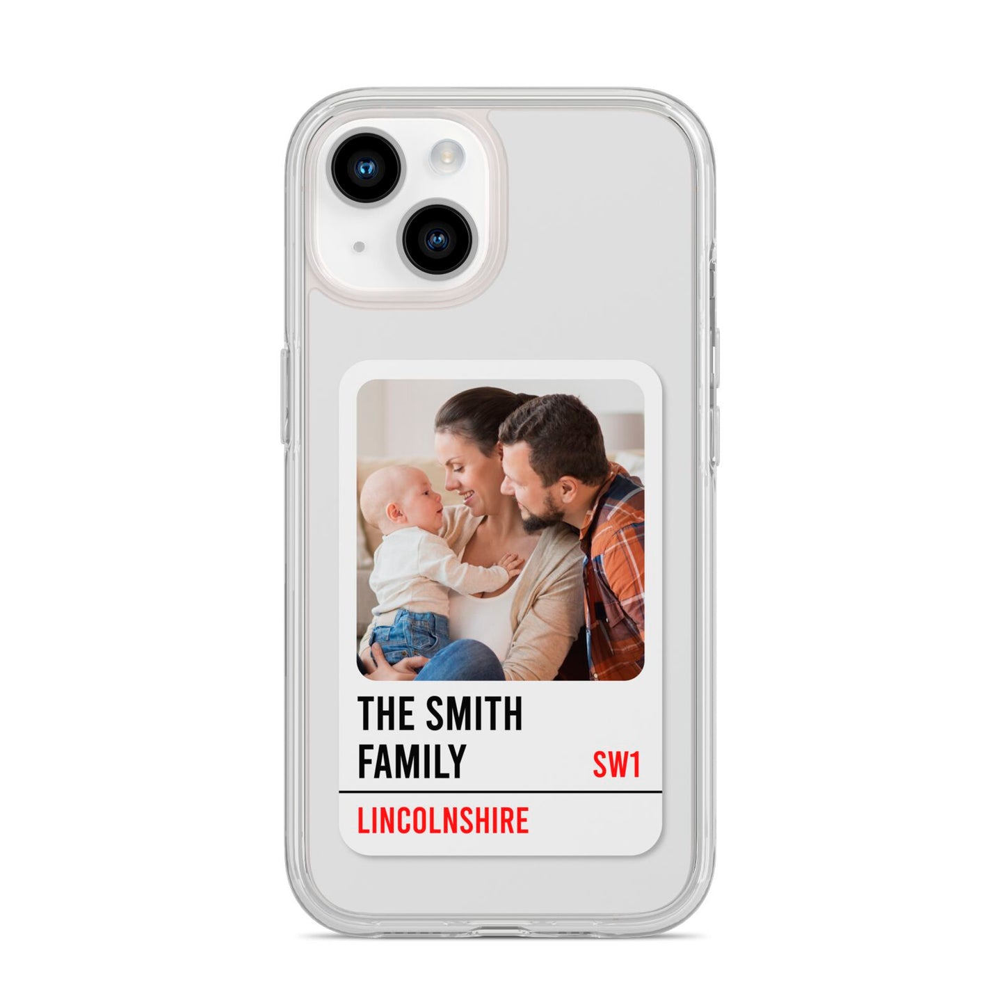 Street Sign Family Photo Upload iPhone 14 Clear Tough Case Starlight