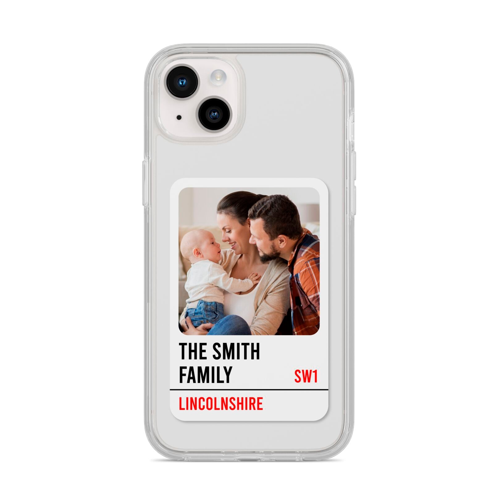 Street Sign Family Photo Upload iPhone 14 Plus Clear Tough Case Starlight
