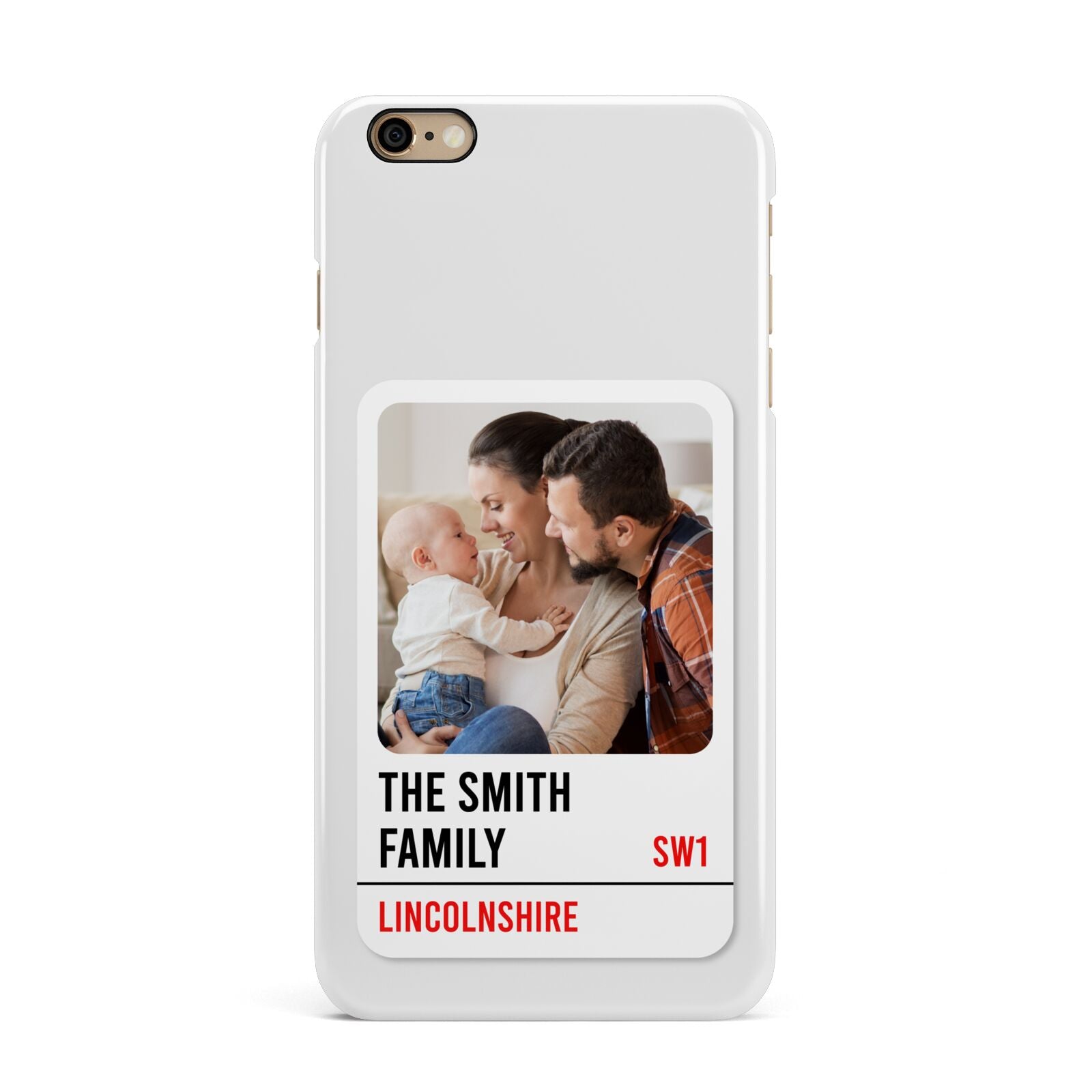 Street Sign Family Photo Upload iPhone 6 Plus 3D Snap Case on Gold Phone