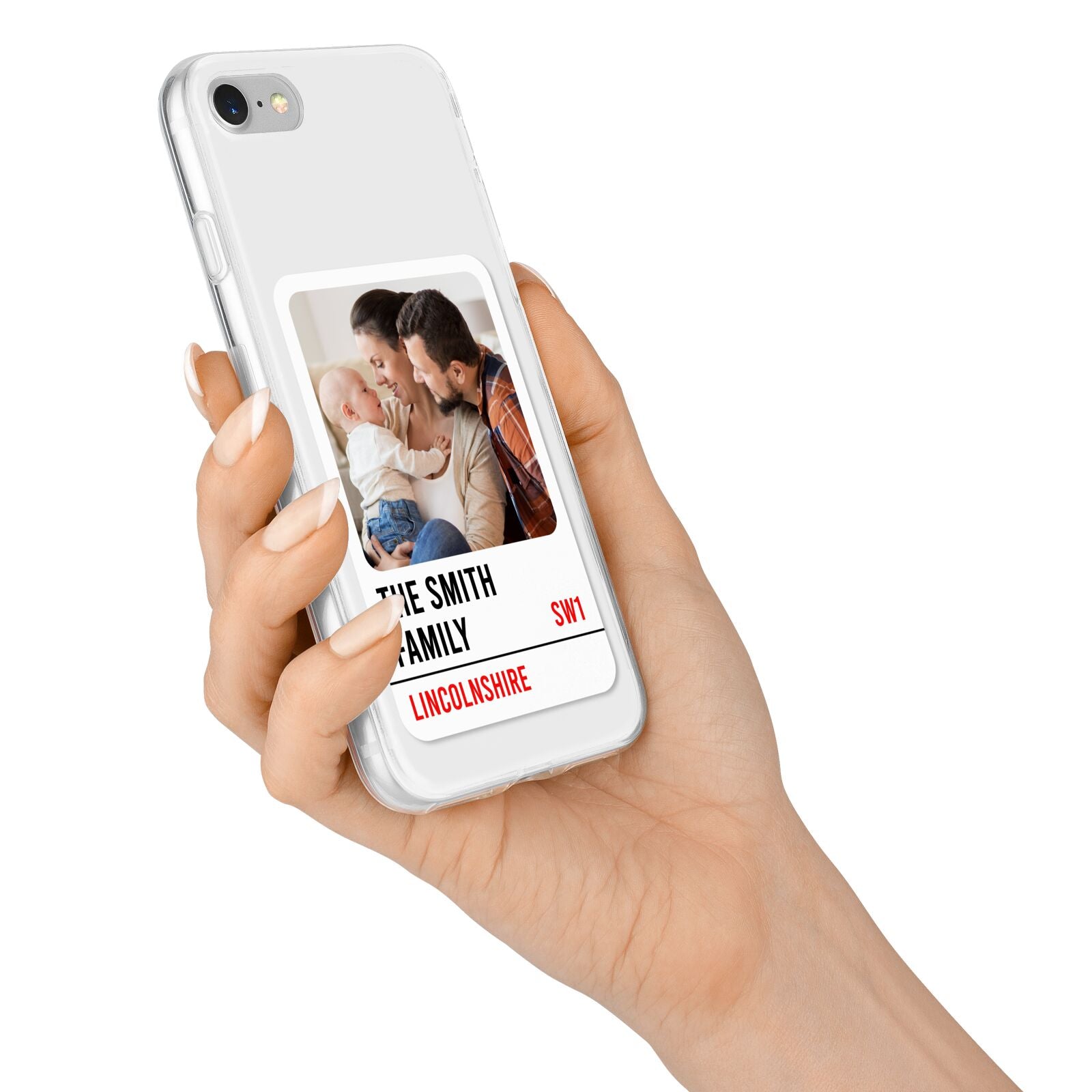 Street Sign Family Photo Upload iPhone 7 Bumper Case on Silver iPhone Alternative Image