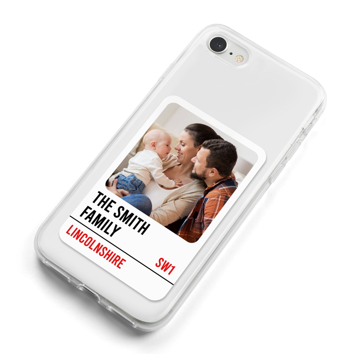 Street Sign Family Photo Upload iPhone 8 Bumper Case on Silver iPhone Alternative Image