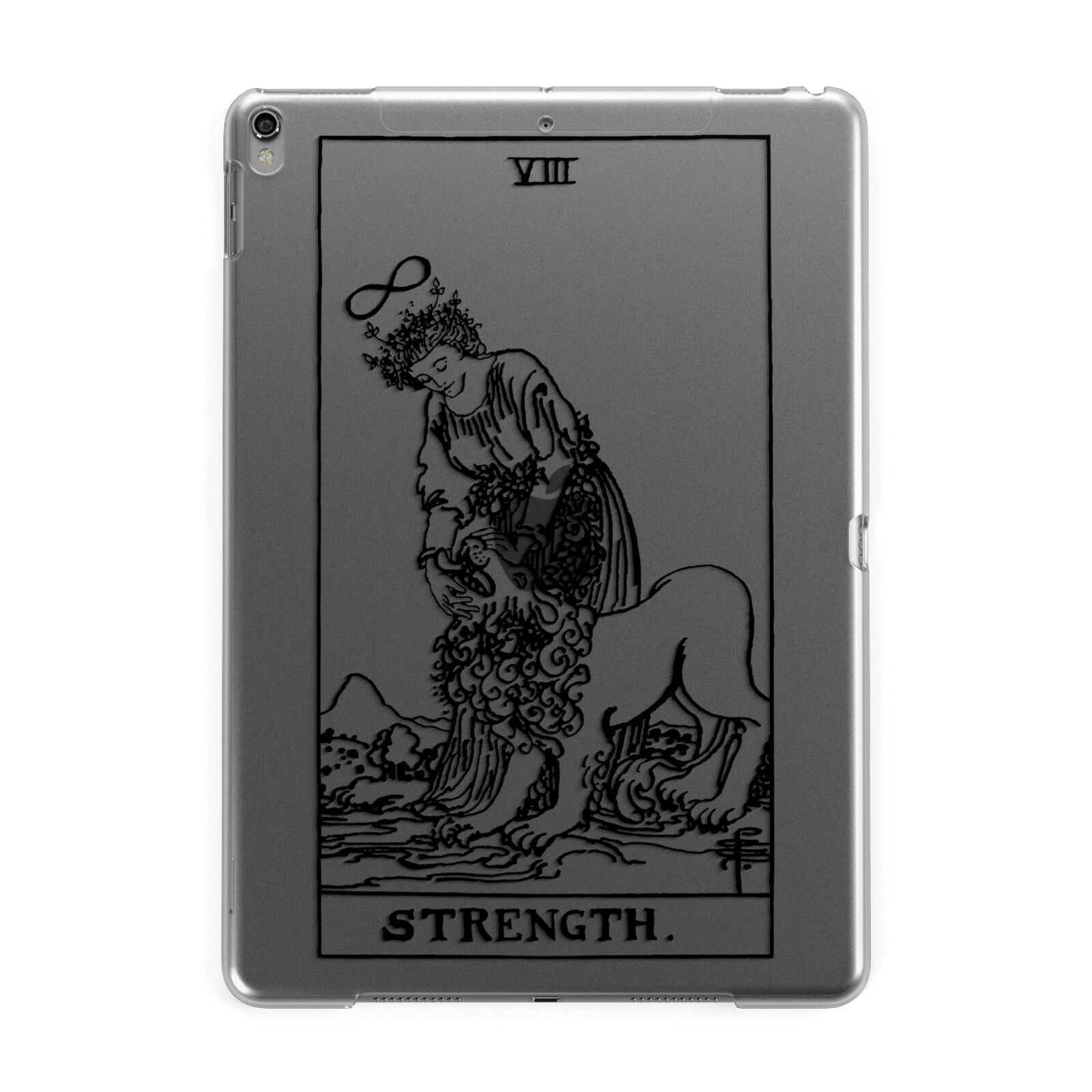Strength Monochrome Tarot Card Apple iPad Grey Case