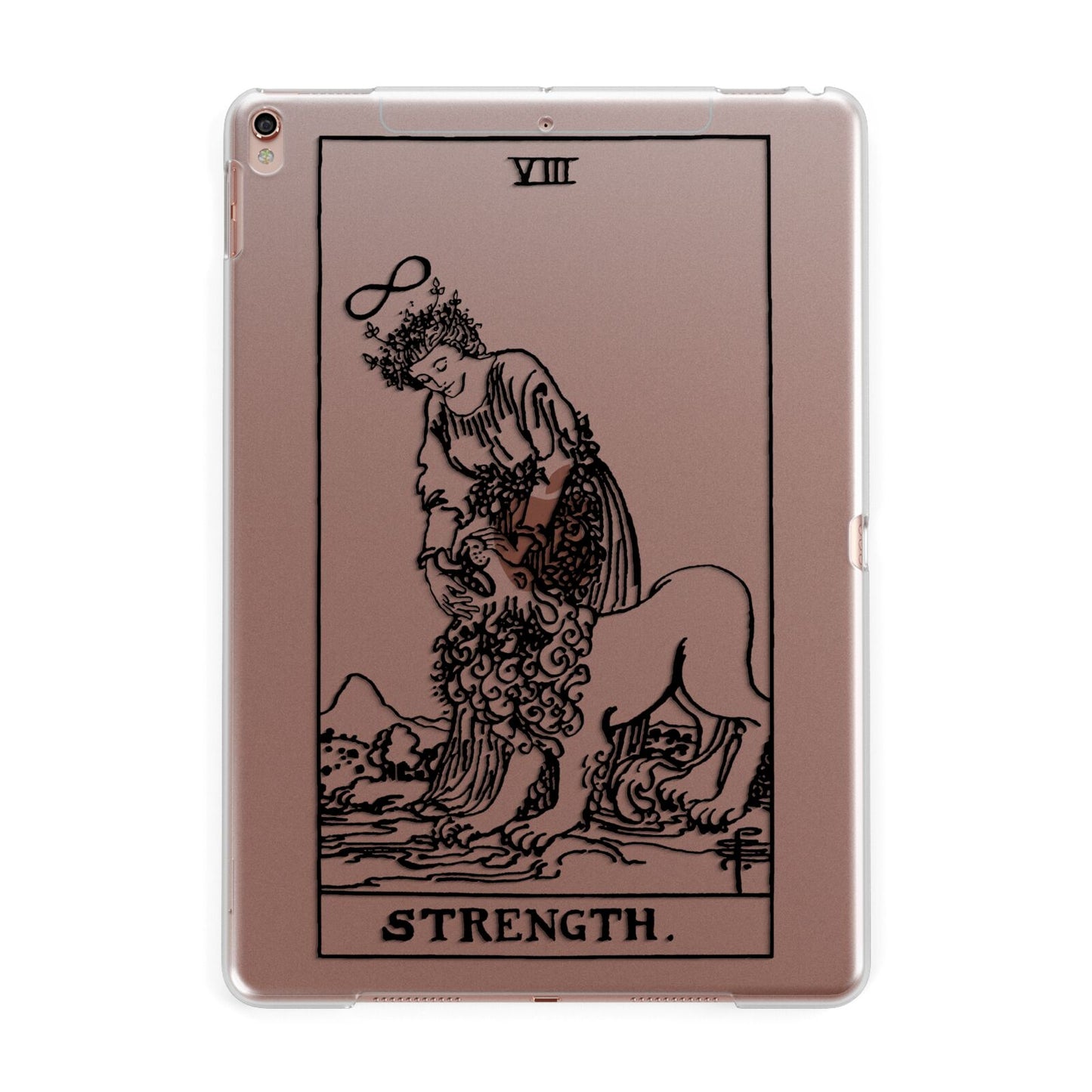 Strength Monochrome Tarot Card Apple iPad Rose Gold Case