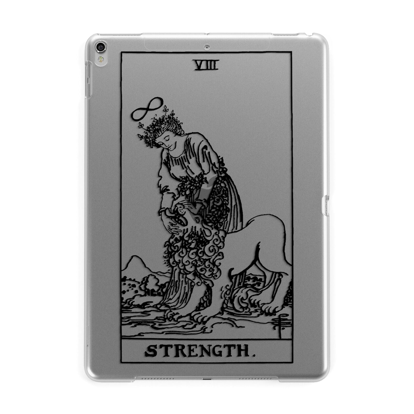 Strength Monochrome Tarot Card Apple iPad Silver Case