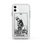 Strength Monochrome Tarot Card Apple iPhone 11 in White with White Impact Case