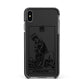 Strength Monochrome Tarot Card Apple iPhone Xs Max Impact Case Black Edge on Black Phone