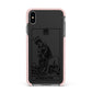 Strength Monochrome Tarot Card Apple iPhone Xs Max Impact Case Pink Edge on Black Phone