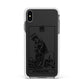Strength Monochrome Tarot Card Apple iPhone Xs Max Impact Case White Edge on Black Phone