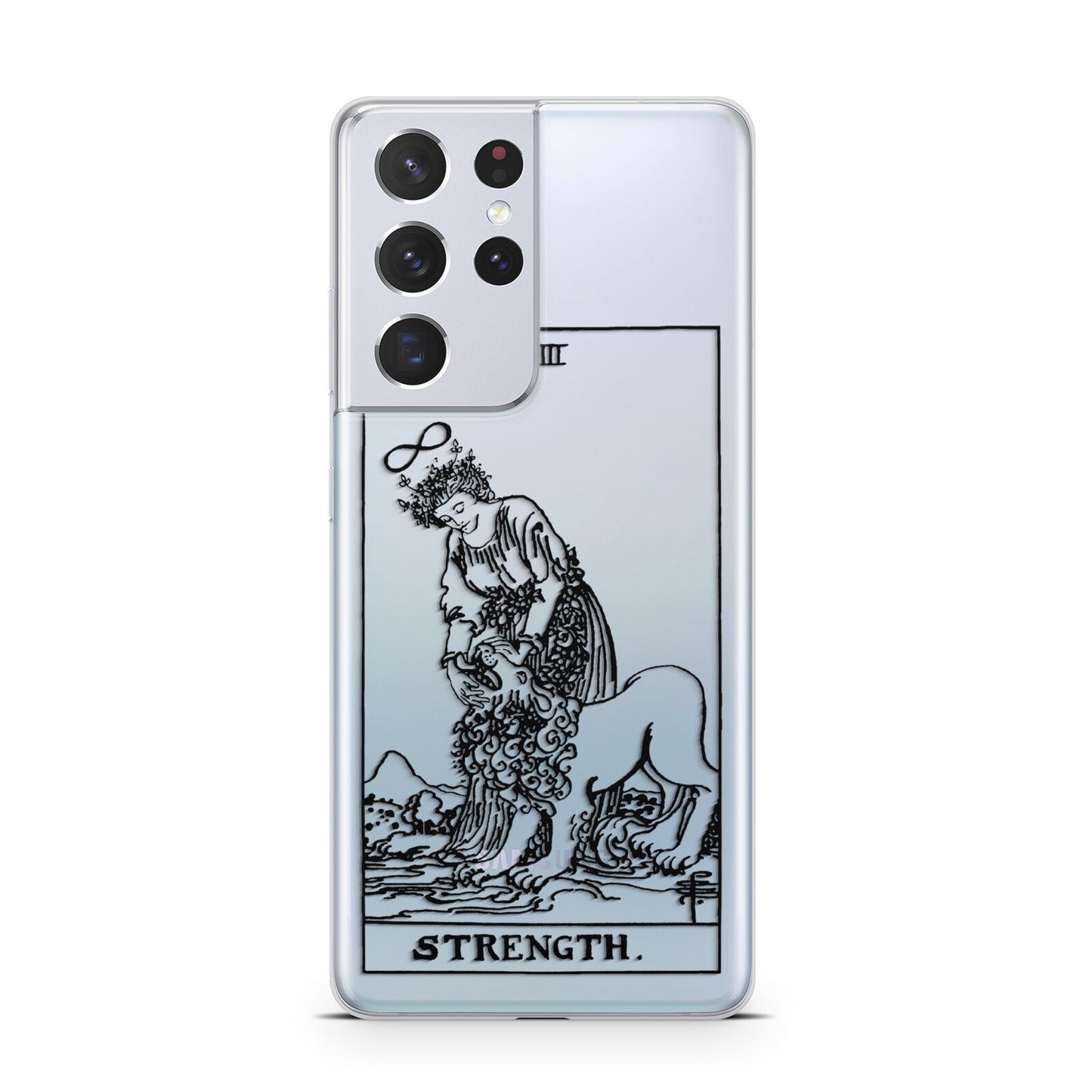 Strength Monochrome Tarot Card Samsung S21 Ultra Case