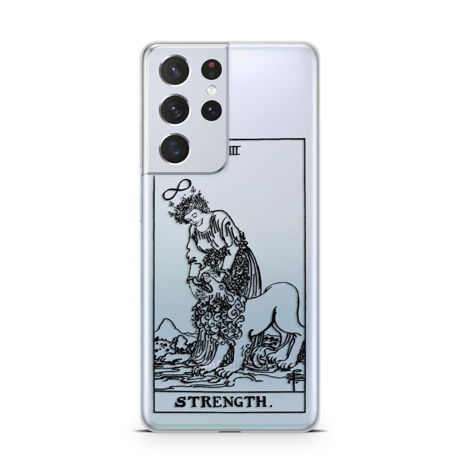 Strength Monochrome Tarot Card Samsung S21 Ultra Case