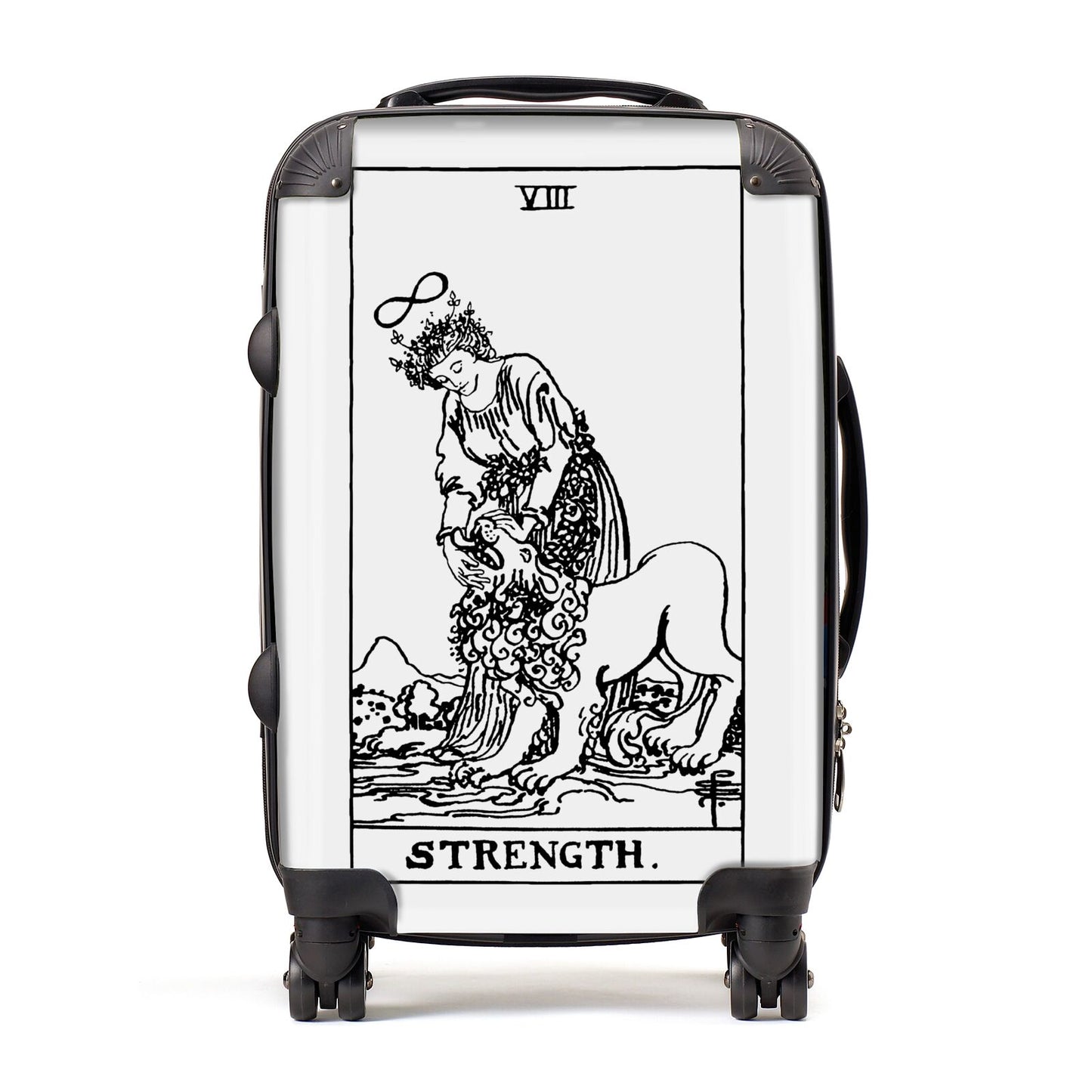 Strength Monochrome Tarot Card Suitcase
