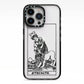 Strength Monochrome Tarot Card iPhone 13 Pro Black Impact Case on Silver phone