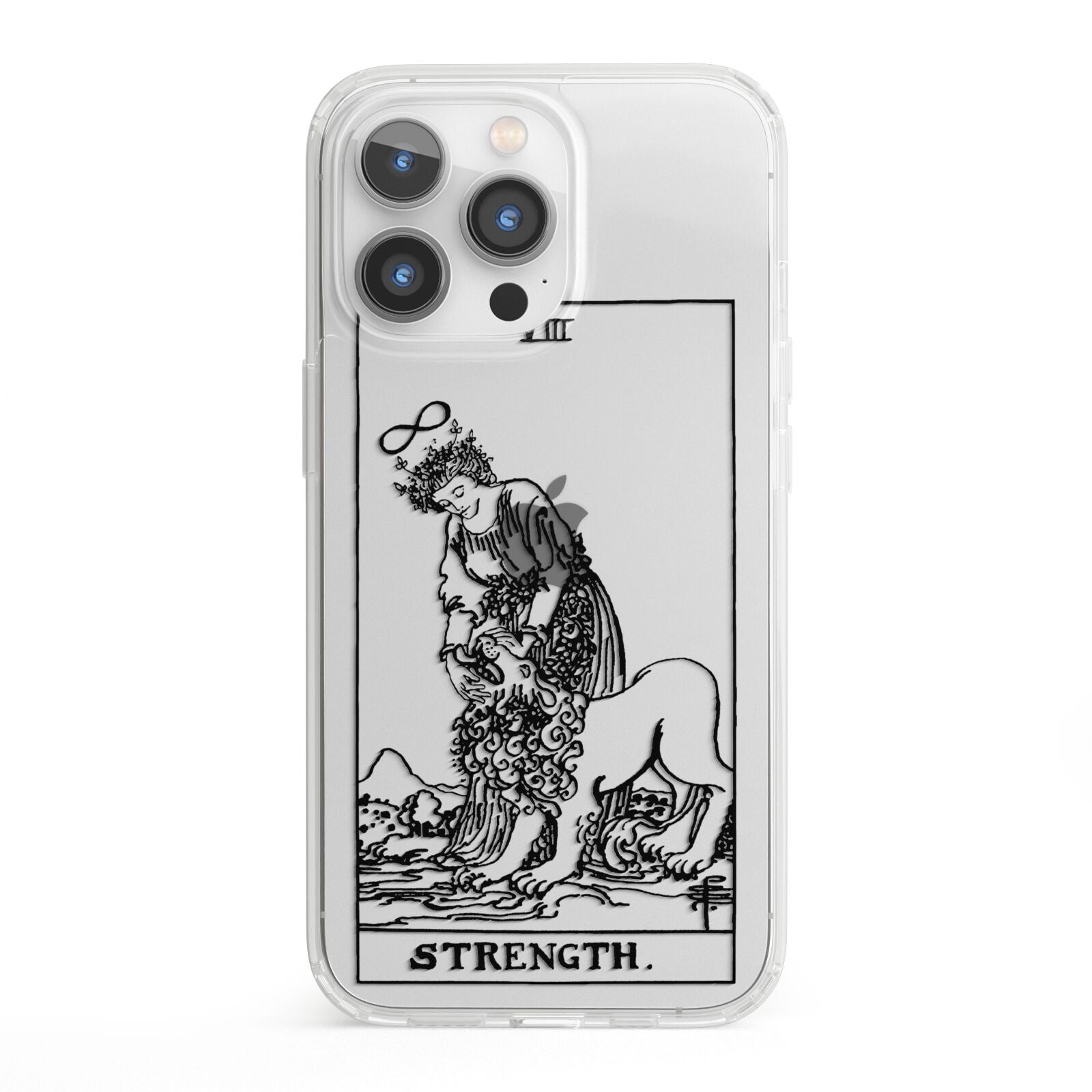 Strength Monochrome Tarot Card iPhone 13 Pro Clear Bumper Case