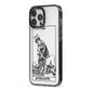 Strength Monochrome Tarot Card iPhone 13 Pro Max Black Impact Case Side Angle on Silver phone