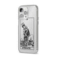 Strength Monochrome Tarot Card iPhone 14 Pro Max Clear Tough Case Silver Angled Image