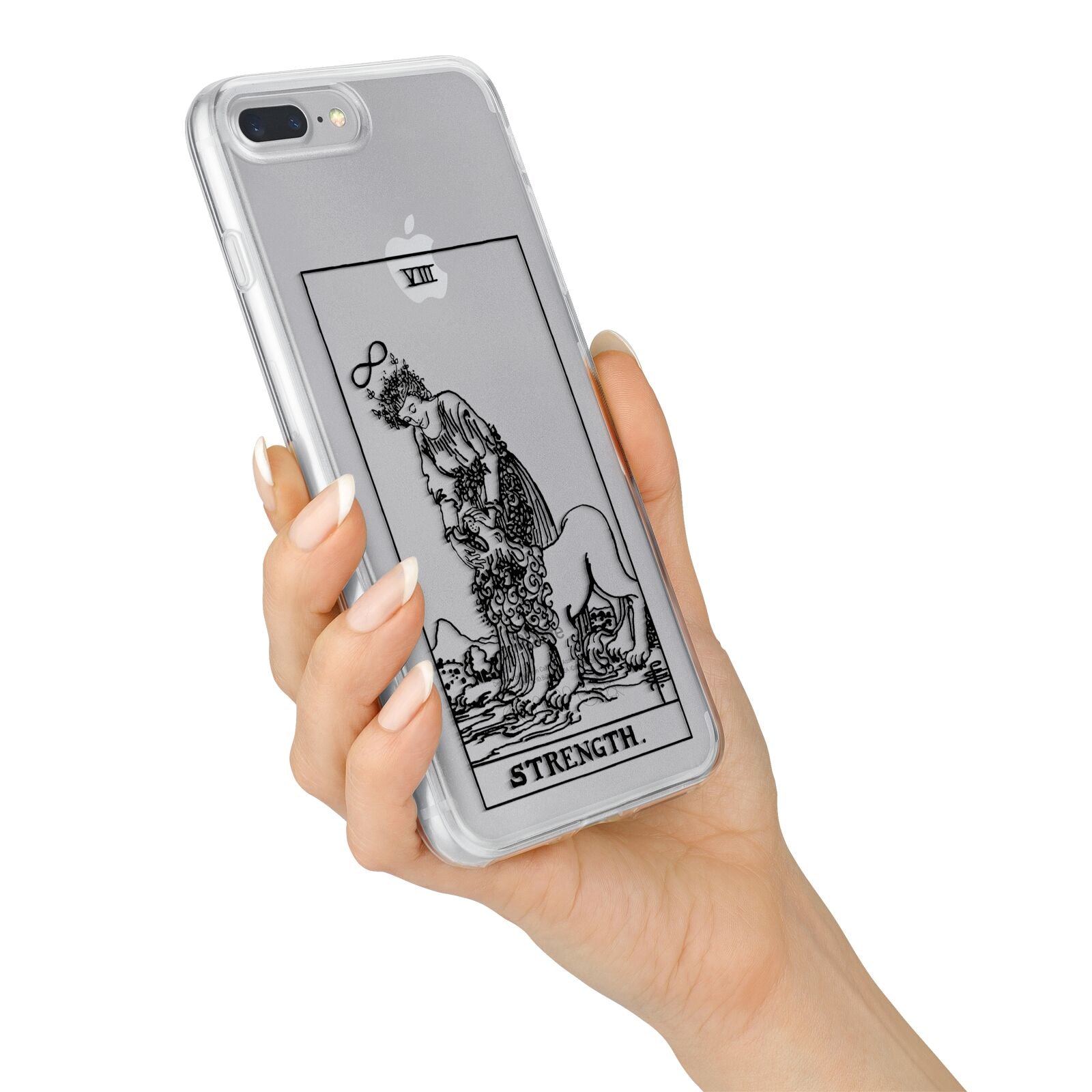Strength Monochrome Tarot Card iPhone 7 Plus Bumper Case on Silver iPhone Alternative Image