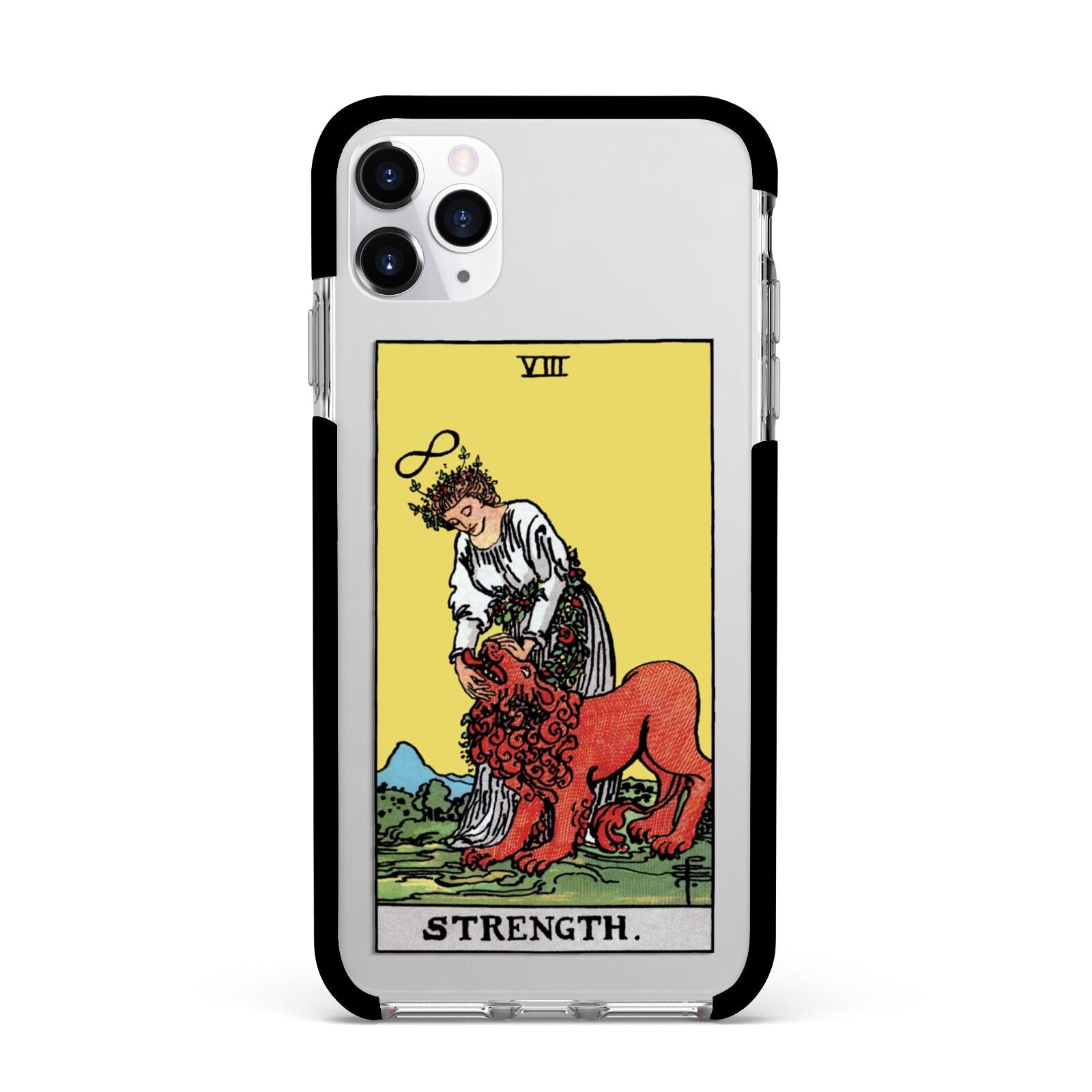 Strength Tarot Card Apple iPhone 11 Pro Max in Silver with Black Impact Case