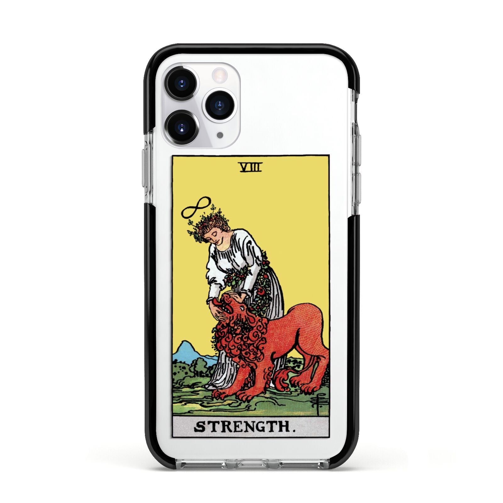 Strength Tarot Card Apple iPhone 11 Pro in Silver with Black Impact Case