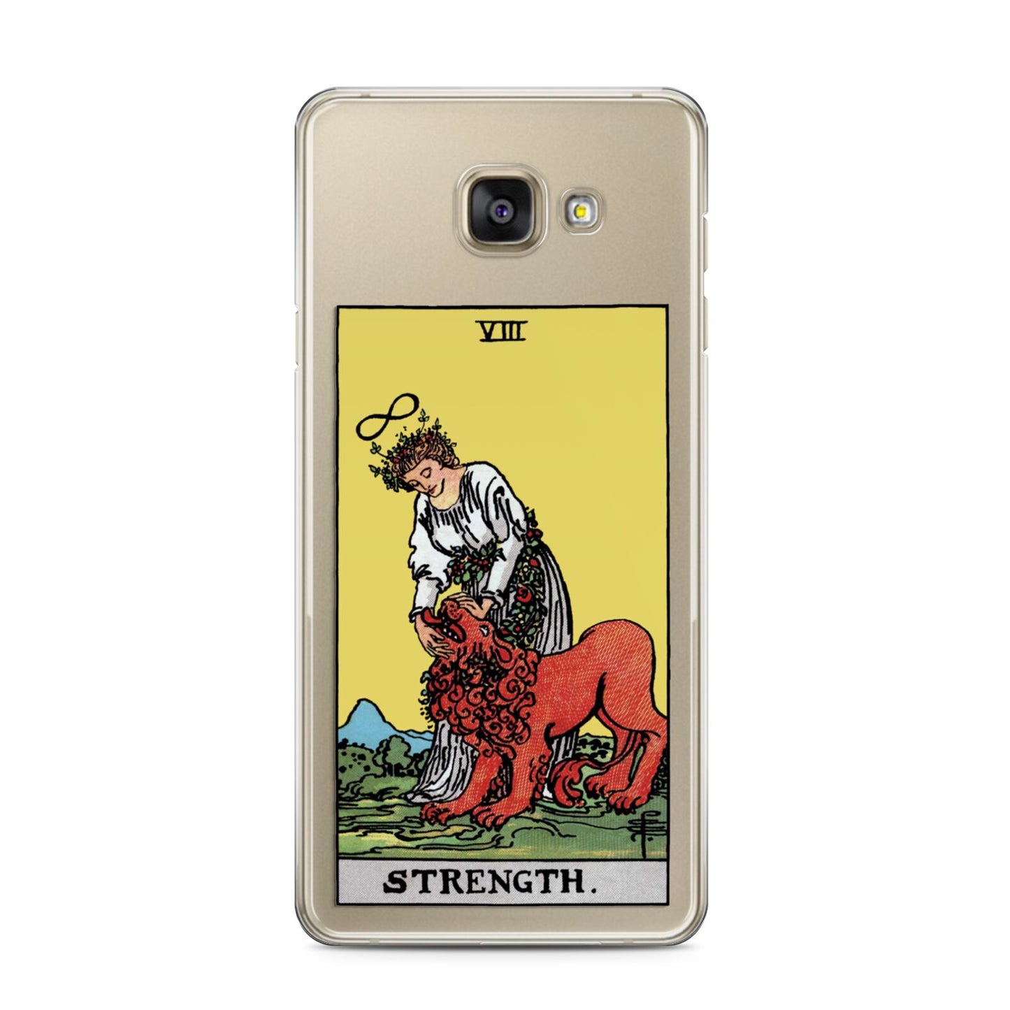 Strength Tarot Card Samsung Galaxy A3 2016 Case on gold phone