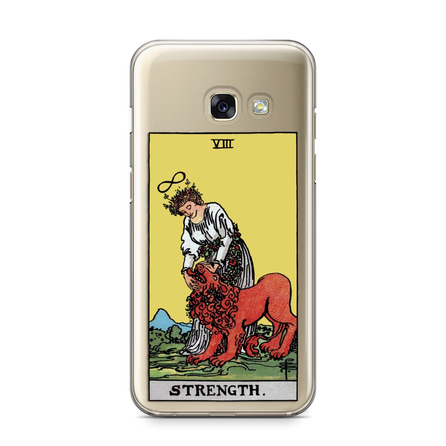 Strength Tarot Card Samsung Galaxy A3 2017 Case on gold phone