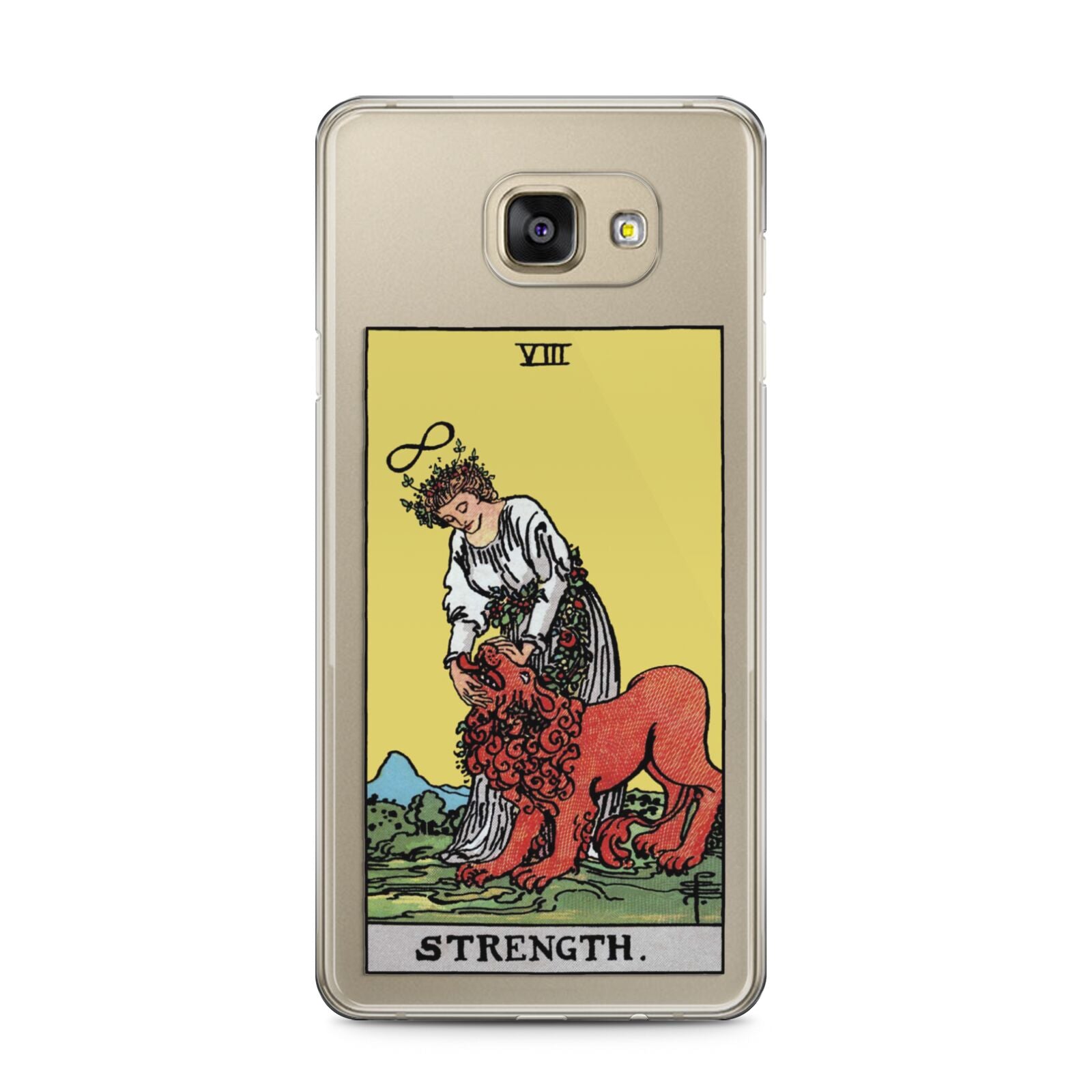 Strength Tarot Card Samsung Galaxy A5 2016 Case on gold phone