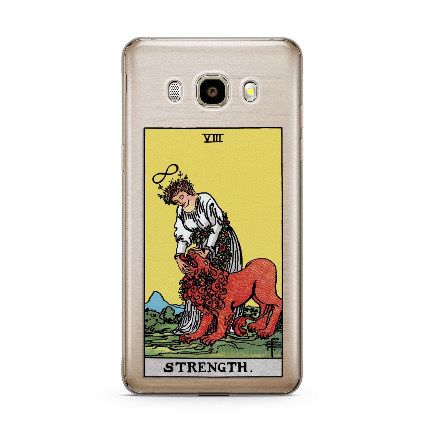 Strength Tarot Card Samsung Galaxy J7 2016 Case on gold phone