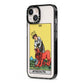Strength Tarot Card iPhone 13 Black Impact Case Side Angle on Silver phone