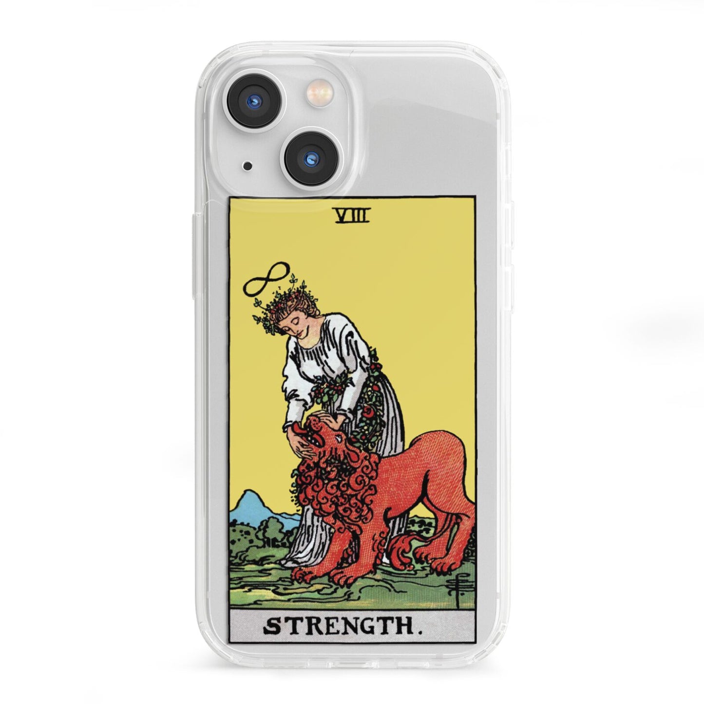 Strength Tarot Card iPhone 13 Mini Clear Bumper Case