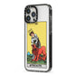 Strength Tarot Card iPhone 13 Pro Max Black Impact Case Side Angle on Silver phone