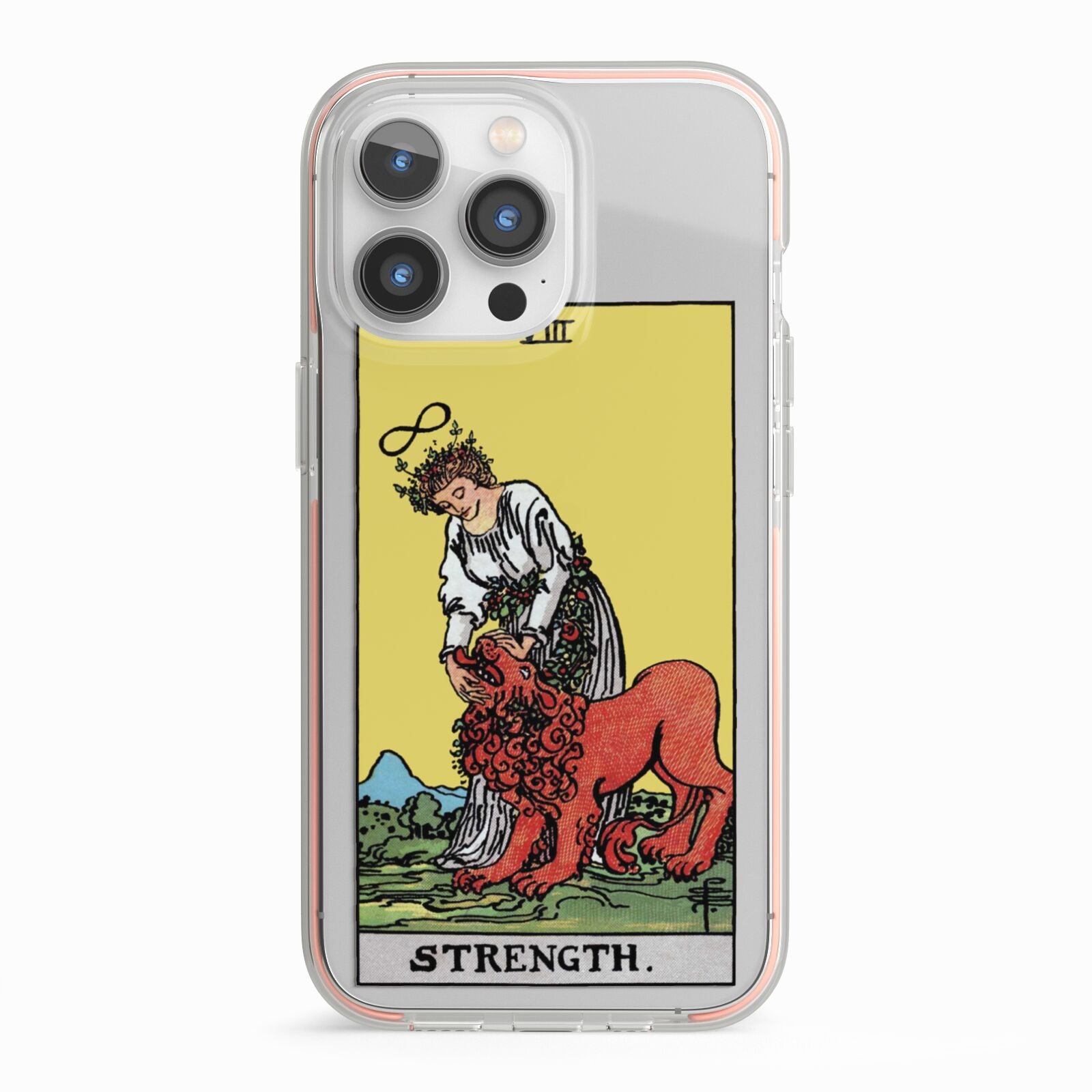 Strength Tarot Card iPhone 13 Pro TPU Impact Case with Pink Edges