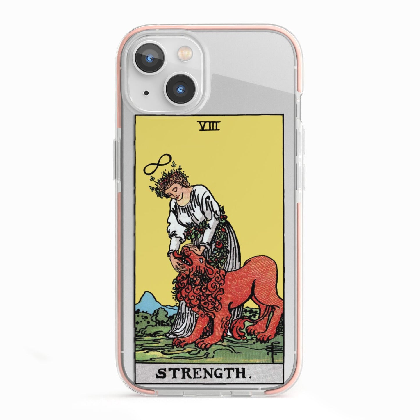 Strength Tarot Card iPhone 13 TPU Impact Case with Pink Edges