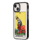 Strength Tarot Card iPhone 14 Black Impact Case Side Angle on Silver phone
