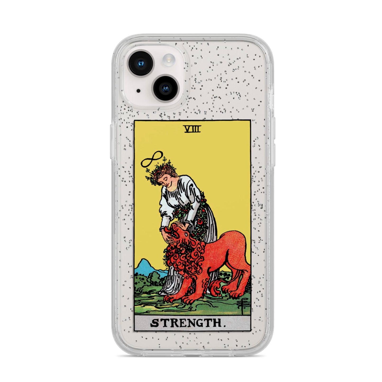 Strength Tarot Card iPhone 14 Plus Glitter Tough Case Starlight