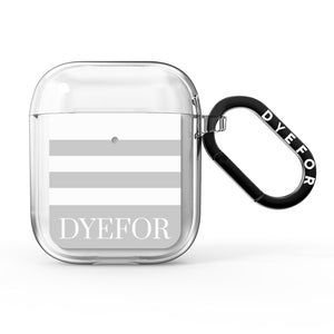 Stripes Personalised Name AirPods Case