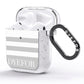 Stripes Personalised Name AirPods Glitter Case Side Image