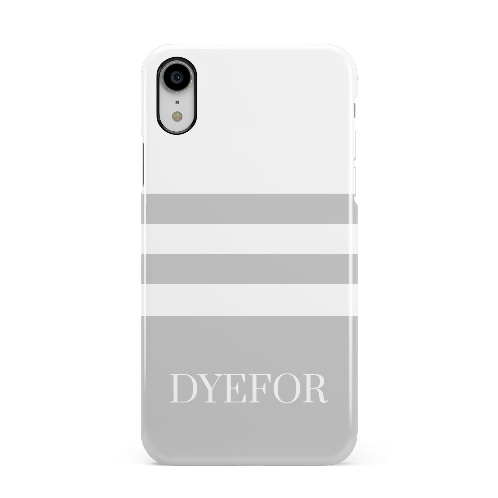 Stripes Personalised Name Apple iPhone XR White 3D Snap Case