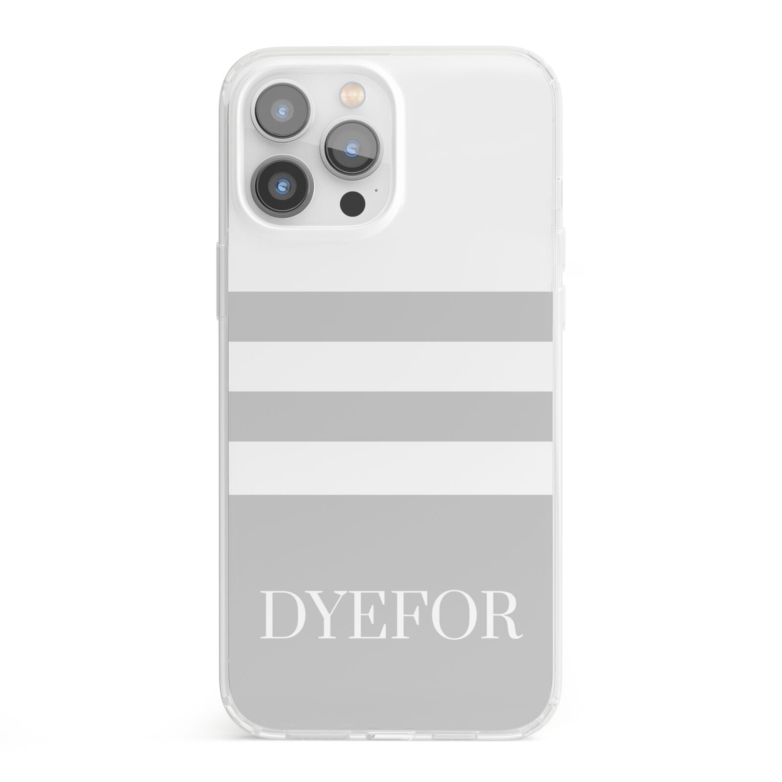 Stripes Personalised Name iPhone 13 Pro Max Clear Bumper Case