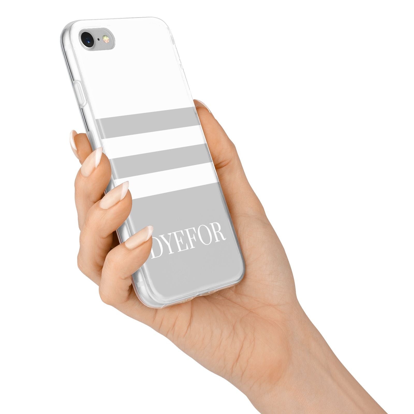 Stripes Personalised Name iPhone 7 Bumper Case on Silver iPhone Alternative Image